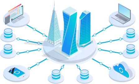 Buildings connected to automated design data