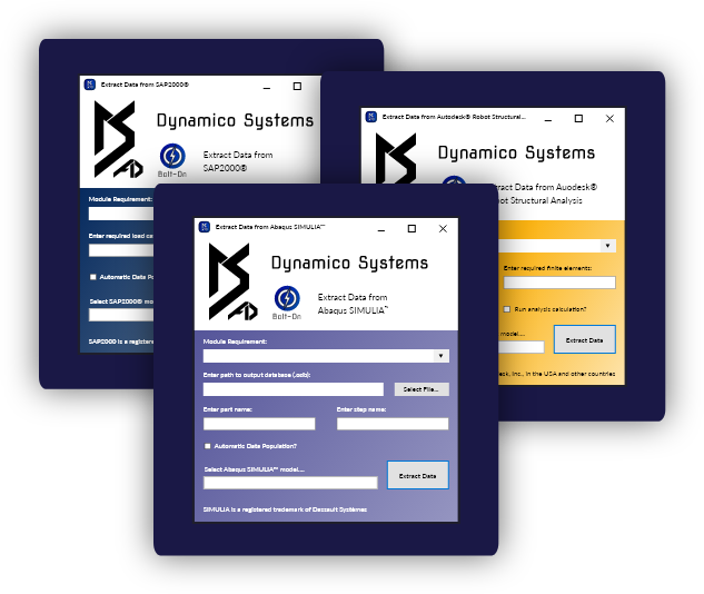 Analysis software supported by Dynamico Bolt-Ons