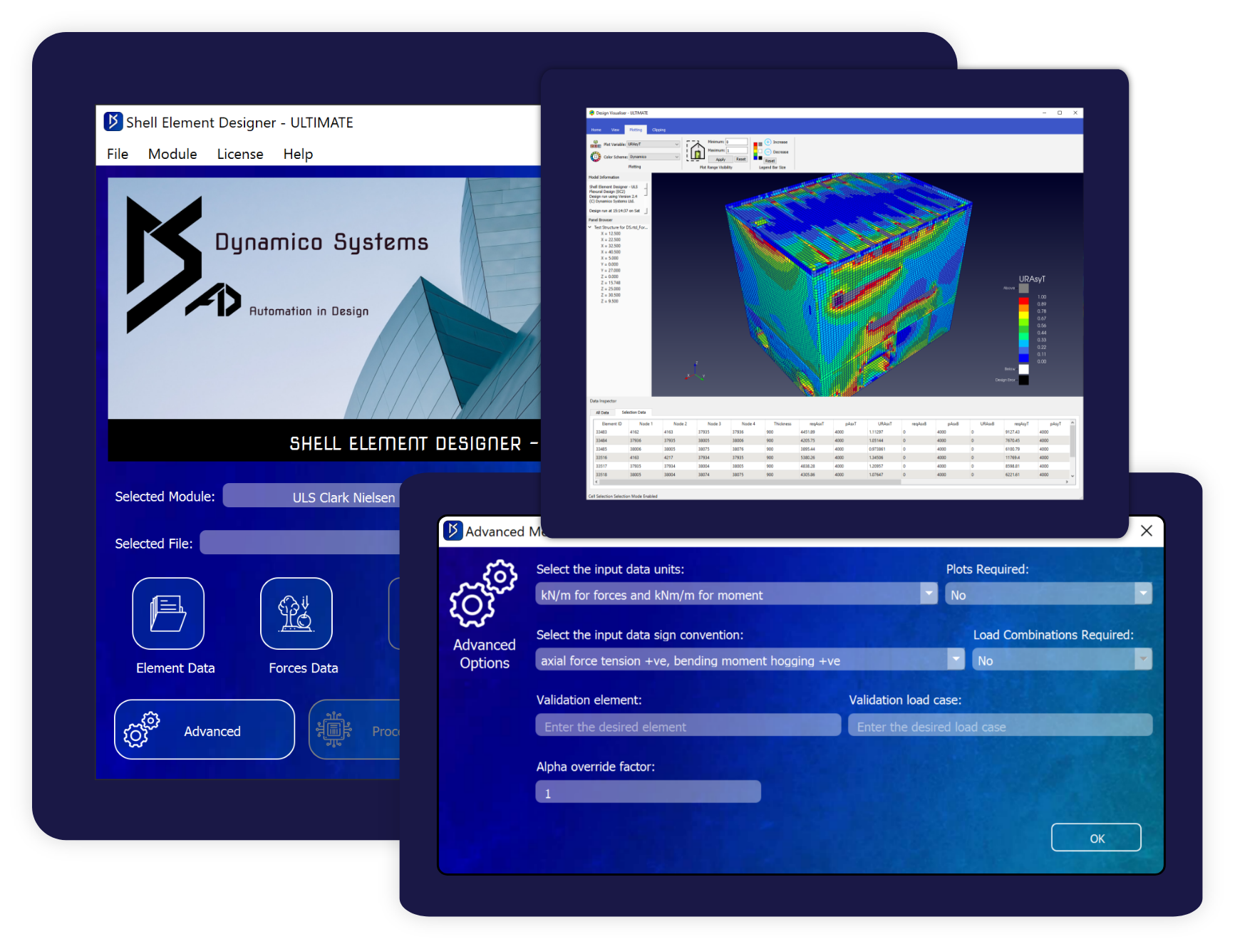 Shell Element Designer interface